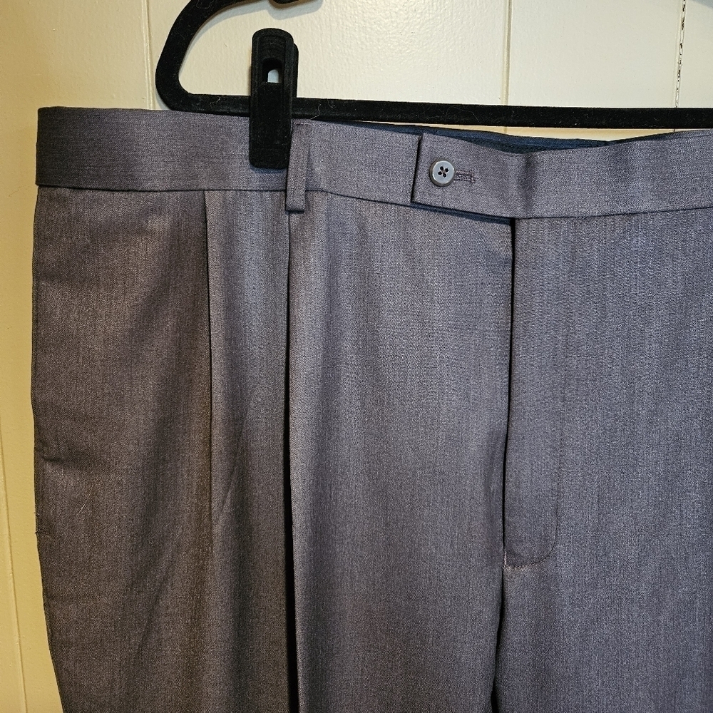 Louis Raphael Tailored Slacks, Men, Size 46 x 32, Blue/Gray, Waist Extenders - Picture 3 of 8